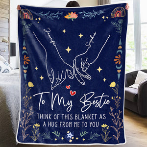 Not Sister By Blood But Sister By Heart - Bestie Personalized Custom Blanket - Gift For Best Friends, BFF, Sisters