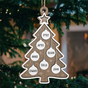 Be Merry And Bright - Family Personalized Custom Ornament - Wood Christmas Tree Shaped - Christmas Gift For Family Members