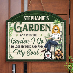 My Garden, My Soul - Garden Personalized Custom Shaped Home Decor Wood Sign - House Warming Gift For Gardening Lovers, Pet Owners, Pet Lovers