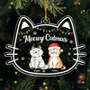 Meowy Catmas - Cat Personalized Custom Ornament - Acrylic Cat Shaped - Christmas Gift For Pet Owners, Pet Lovers