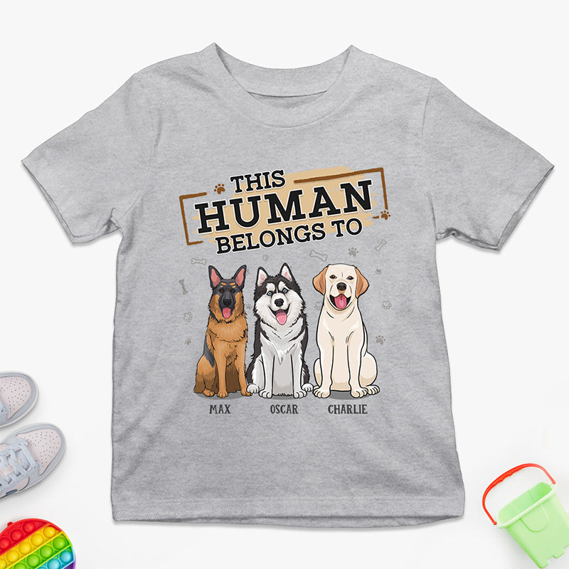 Kid Belongs To Me - Dog Personalized Custom Kid T-shirt - Gift For Kid, Pet Owners, Pet Lovers