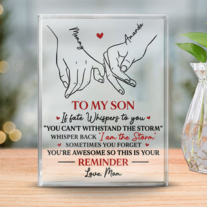 Sometimes You Forget, You Are AweSome - Family Personalized Custom Rectangle Shaped Acrylic Plaque - Gift From Mom