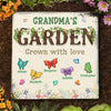 Nana's Garden Grown With Love - Family Personalized Custom Square Shaped Stone With Stand - Gift For Grandma