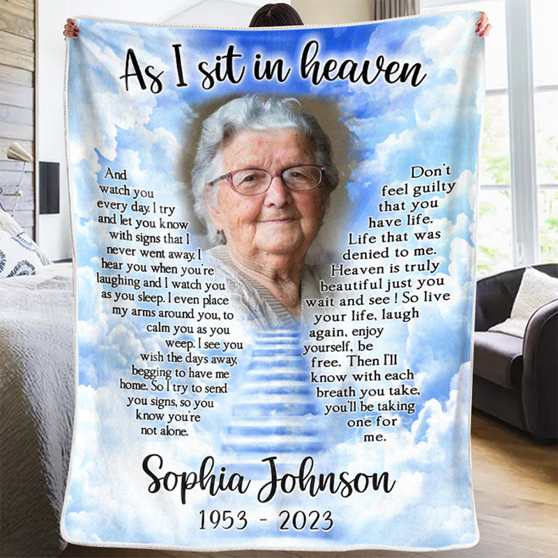 As I Sit in Heaven Memorial Photo Gift Personalised Memorial