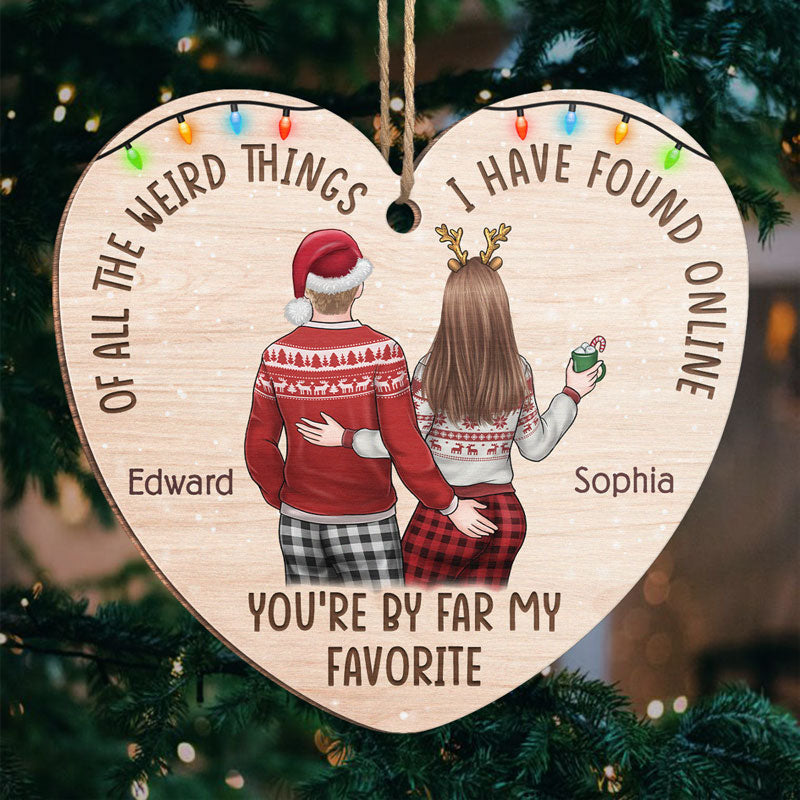 Our Love Is All I Ever Need - Couple Personalized Custom Ornament - Wood Heart Shaped - Christmas Gift For Husband Wife, Anniversary