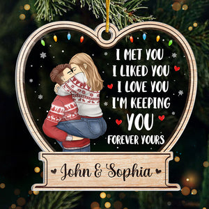 Forever Yours I Love You - Couple Personalized Custom Ornament - Acrylic Custom Shaped - Christmas Gift For Husband Wife, Anniversary