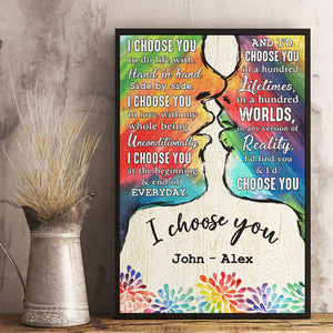 I Choose You To Do Life With - Couple Personalized Custom Vertical Poster - Gift For Couples