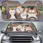 Cat's Trip - Cat Personalized Custom Auto Windshield Sunshade, Car Window Protector - Gift For Pet Owners, Pet Lovers
