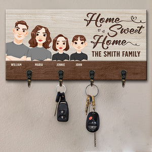 Our Life, Our Story And Our Sweet Home - Family Personalized Custom Key Hanger, Key Holder - Gift For Family Members