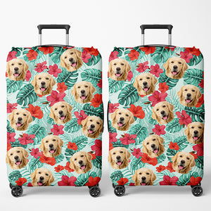 Custom Photo My Therapist Has Fur - Dog & Cat Personalized Custom Luggage Cover - Holiday Vacation Gift, Gift For Adventure Travel Lovers, Pet Owners, Pet Lovers