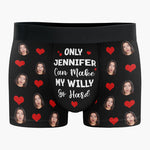 Custom Photo Only She Can Jingle My Bells - Funny Personalized Custom Boxer Briefs, Men's Boxers - Birthday Gift For Boyfriend, Husband, Anniversary