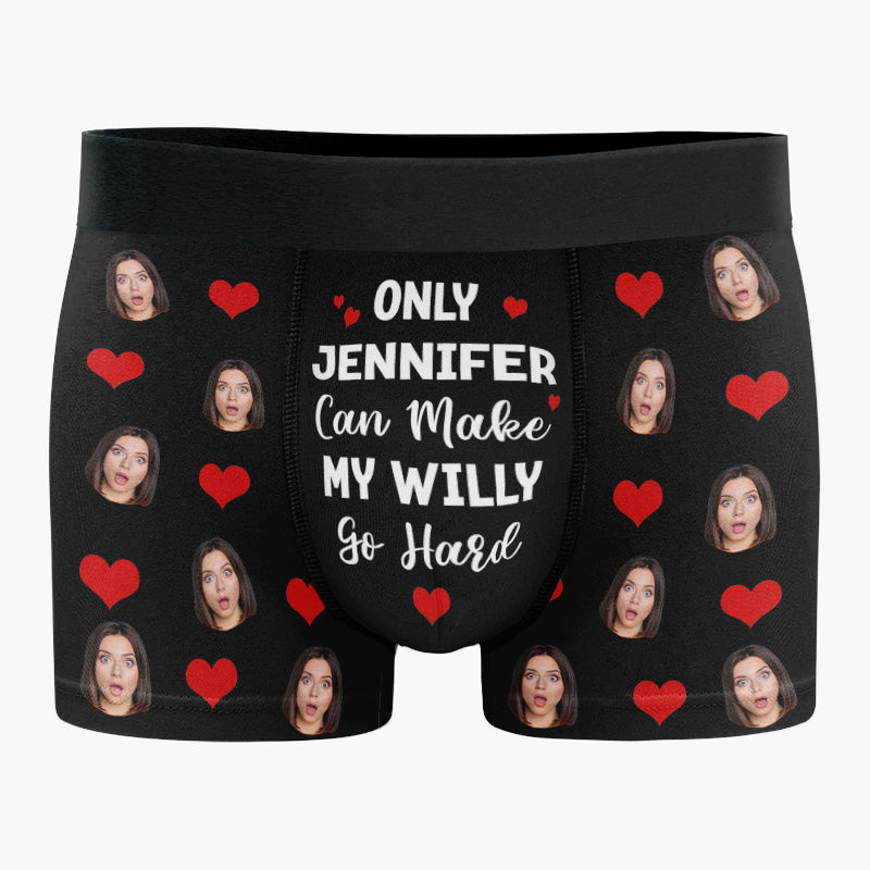 Custom Men's Boxer Briefs with Girlfriend Wife Face Photo Husband