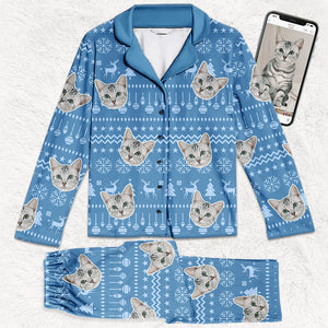 Custom Photo Have A Pawesome Christmas - Dog & Cat Personalized Custom Face Photo Pajamas - Christmas Gift For Pet Owners, Pet Lovers