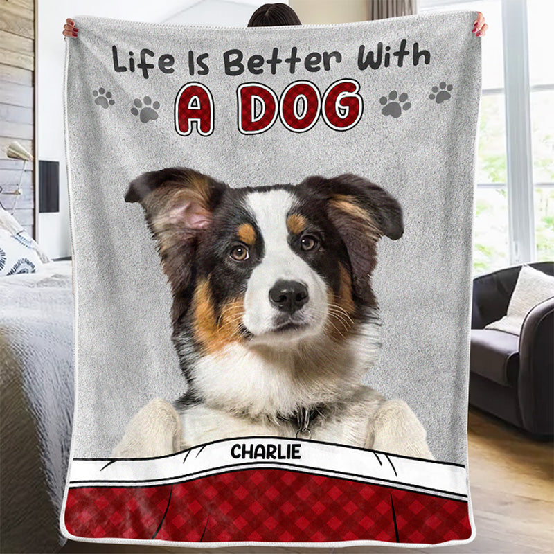 Blanket with a picture of store my dog