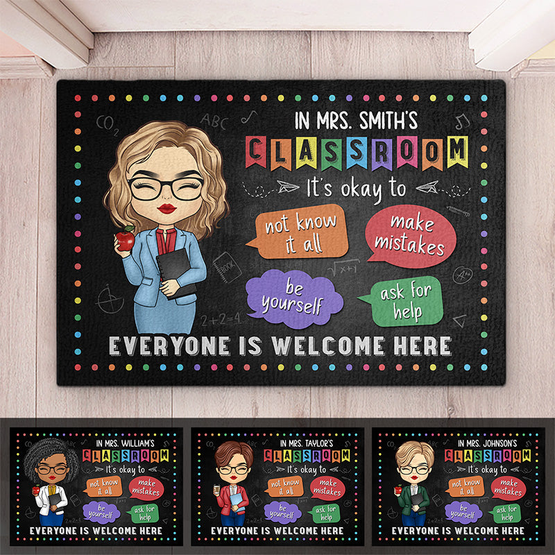 It's Ok To Make Mistakes And Ask For Help - Teacher Personalized Custom Home Decor Decorative Mat - House Warming Gift For Teacher, Back To School