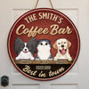The Best Coffee Bar In Town - Dog & Cat Personalized Custom Shaped Home Decor Wood Sign - House Warming Gift For Pet Owners, Pet Lovers