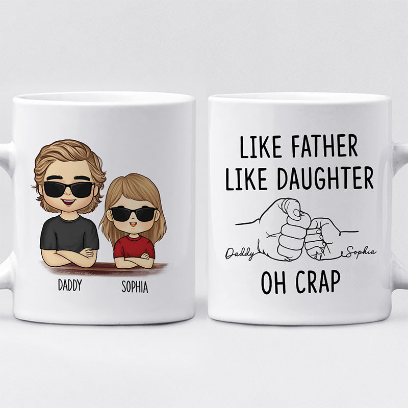 Personalized Like Mother Like Daughter Oh Crap, Gift For Mom Accent Mug