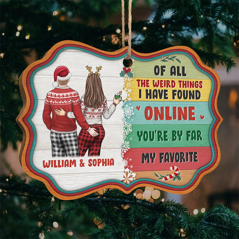 You're By Far My Favorite - Couple Personalized Custom Ornament - Wood Benelux Shaped - Christmas Gift For Husband Wife, Anniversary