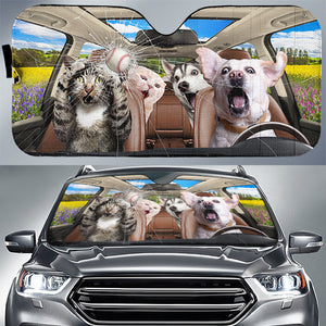 Custom Photo Best Friends Are Ones With Paws - Dog & Cat Personalized Custom Auto Windshield Sunshade, Car Window Protector - Gift For Pet Owners, Pet Lovers