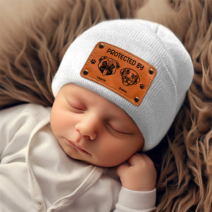 This Baby Is Protected By Dogs - Dog Personalized Custom Baby Beanie Hat - Gift For Pet Owners, Pet Lovers