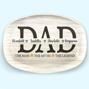 Papa The Man The Grill The Legend - Family Personalized Custom Platter - Father's Day, Birthday Gift For Dad