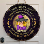 Custom Name Witch Home Blessing Decor - Personalized Wood Sign