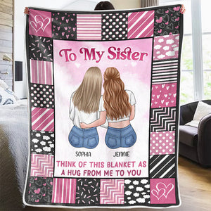 There's No Better Friend Than A Sister - Bestie Personalized Custom Blanket - Gift For Best Friends, BFF, Sisters