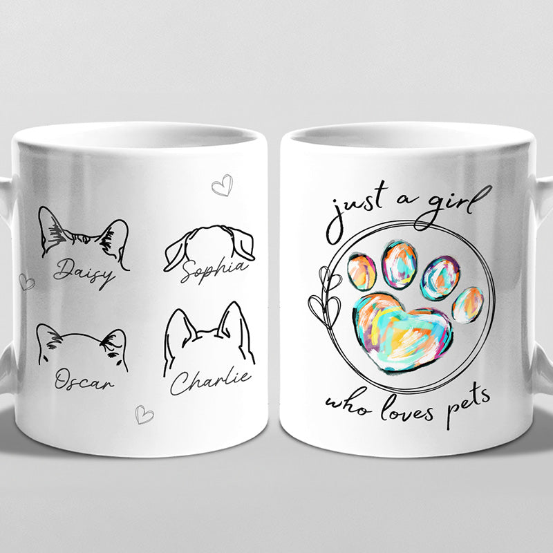 Personalized Dog Mugs - Girl and Dogs - Life Is Better With Dogs