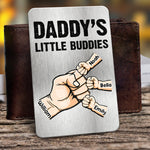 Daddy Buddies - Family Personalized Custom Aluminum Wallet Card - Father's Day, Birthday Gift For Dad