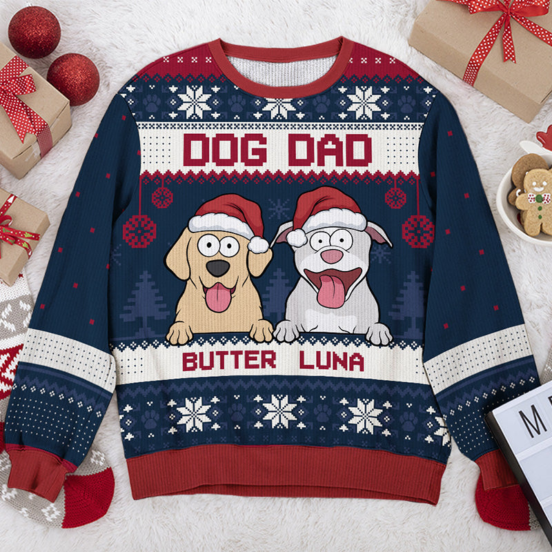 Proud To Be A Dog Dad - Dog Personalized Ugly Christmas Sweatshirt - Gift For Cat Lovers, Pet Lovers Designed By Georgesmokescreen