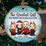 Custom Name Family Christmas Gifts for Parents - Personalized Ceramic Ornament