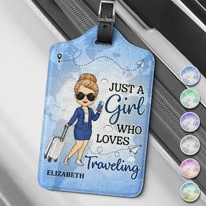 A Girl Who Loves Traveling - Travel Personalized Custom Luggage Tag - Holiday Vacation Gift, Gift For Adventure Travel Lovers