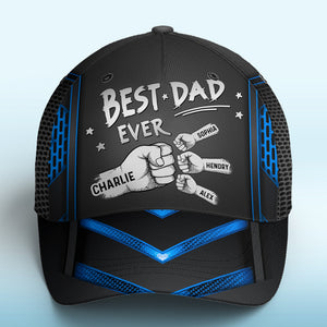 Best Papa Ever - Family Personalized Custom Hat, All Over Print Classic Cap - Father's Day, Birthday Gift For Dad, Grandpa