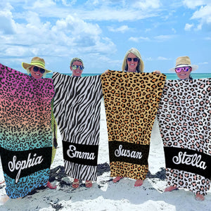 The Playful Pattern - Bestie Personalized Custom Beach Towel - Gift For Best Friends, BFF, Sisters