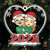 Sorry But You're Stuck With Me Now - Couple Personalized Custom Ornament - Acrylic Custom Shaped - Christmas Gift For Husband Wife, Anniversary