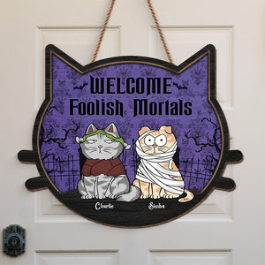 Cute But Spooky - Cat Personalized Custom Shaped Home Decor Wood Sign - Halloween Gift For Pet Owners, Pet Lovers