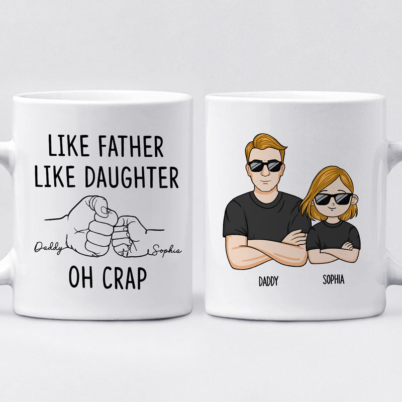 Personalized Like Mother Like Daughter Oh Crap, Gift For Mom Accent Mug