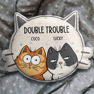 We're Trouble Makers - Cat Personalized Custom Shaped Pillow - Gift For Pet Owners, Pet Lovers