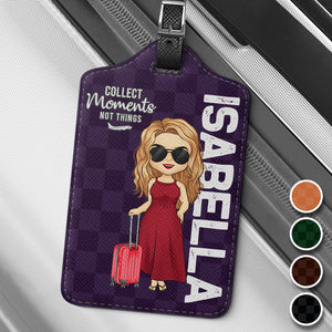 Collect Moments Not Things - Travel Personalized Custom Luggage Tag - Holiday Vacation Gift, Gift For Adventure Travel Lovers