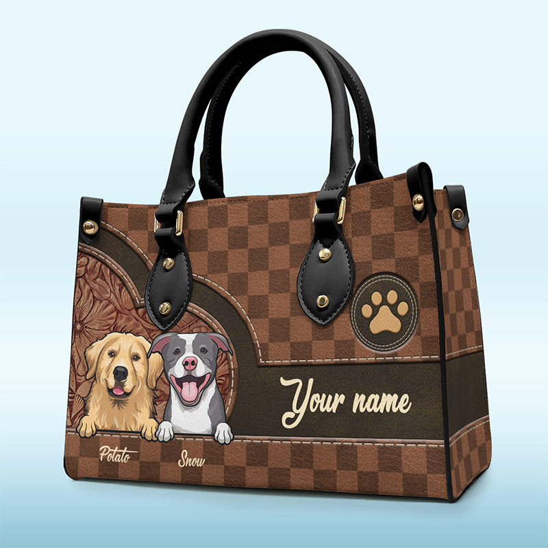 Unconditional Love in A Furry Bag - Dog & Cat Personalized Custom Leather Handbag - Gift for Pet Owners, Pet lovers, with Strap - Pawfect House