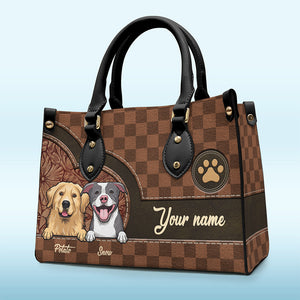 Unconditional Love In A Furry Bag - Dog & Cat Personalized Custom Leather Handbag - Gift For Pet Owners, Pet Lovers