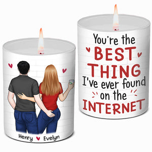 Lucky To Have You In My Life - Couple Personalized Custom Smokeless Scented Candle - Gift For Husband Wife, Anniversary