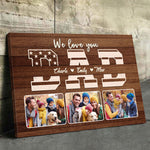 We Love You Daddy - Family Personalized Custom Horizontal Canvas - Independence Day, Gift For Dad, Grandpa