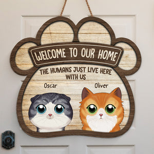 Welcome To Meow House - Cat Personalized Custom Shaped Home Decor Wood Sign - House Warming Gift For Pet Owners, Pet Lovers
