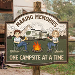 Camping Partners Forever - Camping Personalized Custom Shaped Home Decor Wood Sign - House Warming Gift For Couples, Husband Wife, Camping Lovers