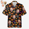 Custom Photo I Scream You Scream We All Scream - Family Personalized Custom Unisex Tropical Hawaiian Aloha Shirt - Halloween Gift For Family Members, Pet Owners, Pet Lovers