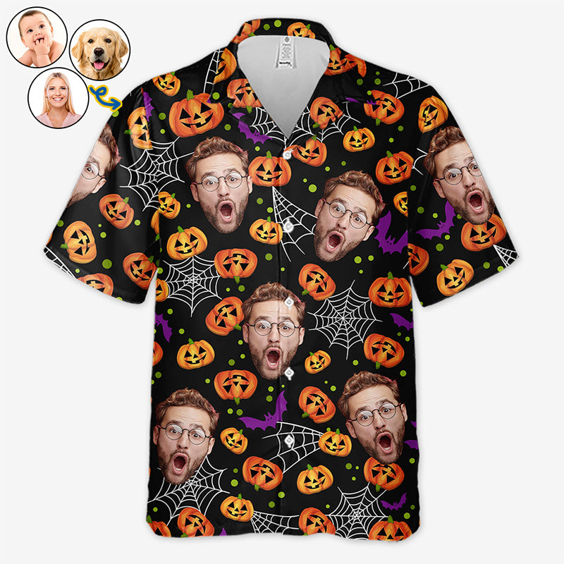 Custom Photo I Scream You Scream We All Scream - Family Personalized Custom Unisex Tropical Hawaiian Aloha Shirt - Halloween Gift For Family Members, Pet Owners, Pet Lovers