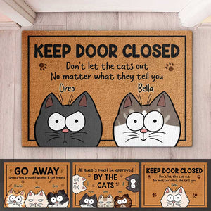 You Must Ask Permission From The Cats - Cat Personalized Custom Home Decor Decorative Mat - House Warming Gift For Pet Owners, Pet Lovers