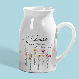 Grandma's Love Brings Blossoms To Life - Family Personalized Custom Home Decor Flower Vase - House Warming Gift For Mom, Grandma