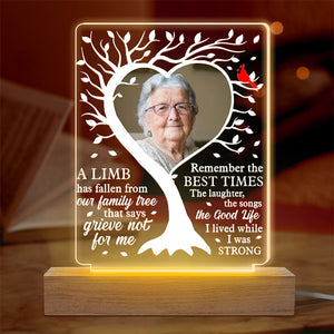 Custom Photo Remember The Best Times - Memorial Personalized Custom Shaped 3D LED Light - Sympathy Gift For Family Members